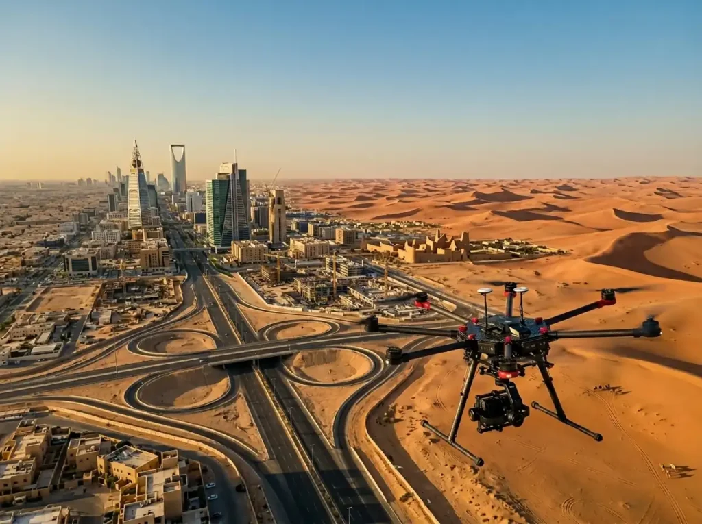 تصوير درون احترافي لمشروع في السعودية من زاوية جوية عالية الجودة Drone photography